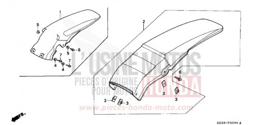 REAR FENDER CR250RS de 1995